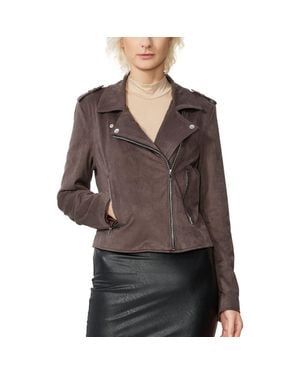 Kimi + Kai Willa Faux Suede Moto Jacket - Brown