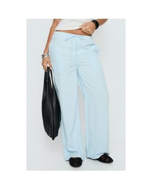 Princess Polly Parklea Drawstring Wide Leg Pants - Blue