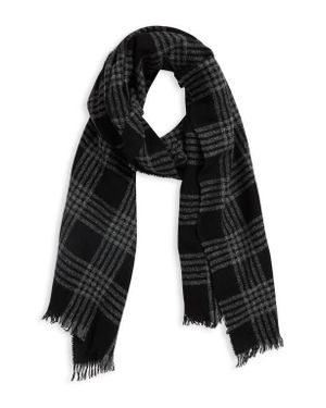 Vince Plaid Cashmere Scarf - Black