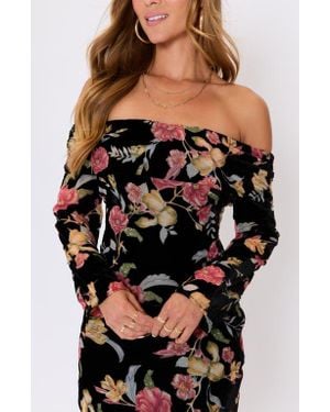 Vici Collection Rowan Floral Off The Shoulder Top - Black