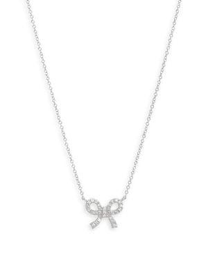 Meira T 14K Diamond Bow Pendant Necklace - White