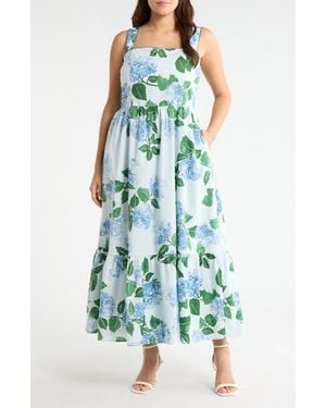 Sugarlips Mirla Floral Print Sleeveless Midi Dress - Green