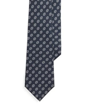 Ralph Lauren Linked Cubes Silk Twill Tie - Blue