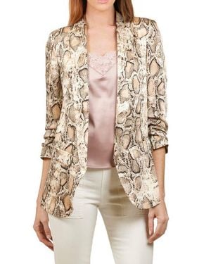 NIKKI LUND Nina Snake Print Blazer - Gray