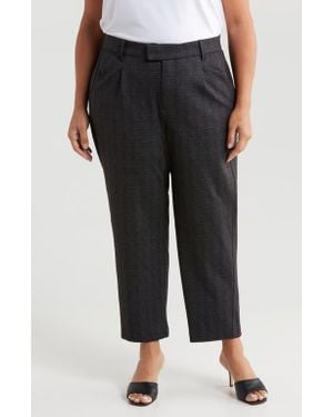 Wit & Wisdom Skyrise Pleated Ankle Straight Leg Pants - Black