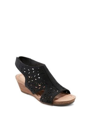 Earth Halin Wedge Sandal - Black