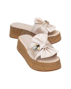 Prologue Shoes Shara Braided Bow & Bee Buckle Platform Sandal - Pink