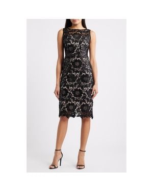 Anne Klein Floral Lace Sheath Dress - Black