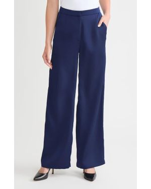 Misook X Lani Lynn Crêpe De Chine Wide Leg Pants - Blue