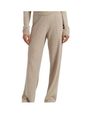 Chinti & Parker Wool Cashmere Wide Leg Track Pants - Natural