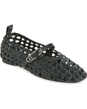 Rag & Bone Spire Woven Mary Jane Flat - Black