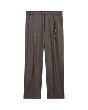 Song For The Mute Loose Fit Pleated Flannel Pants - Gray