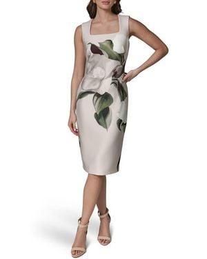 Donna Karan Floral Print Sheath Dress - Multicolor