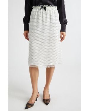 Tanner Fletcher Gender Inclusive Celerie Polka Dot Silk Slip Skirt - White