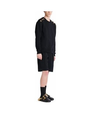 Balmain Sweater With Chain Lion Buttons - Black