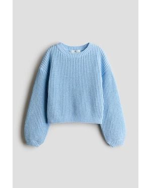 H&M Chenille-Knit Sweater - Blue