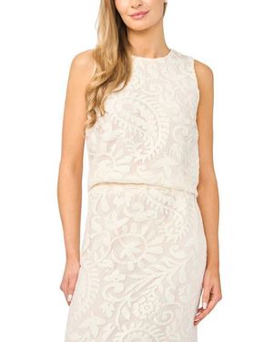 Halogen® Lace Sleeveless Top - White