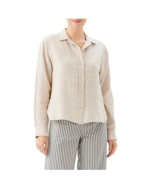 Karen Kane Linen Button-Up Shirt - White