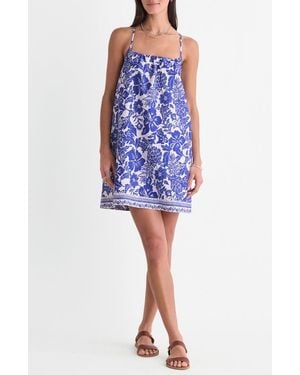 Vineyard Vines Floral Cotton Blend Cover-Up Dress - Blue