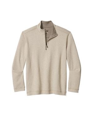 Tommy Bahama Flipview Reversible Half Zip Pullover - Natural