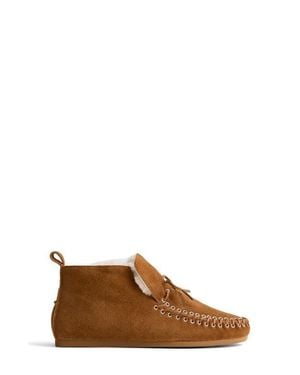 Madewell The Genuine Shearling Meadow Moccasin Ankle Boot - Brown