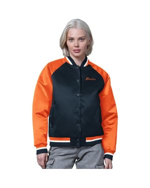 Starter Chicago Bears Satin Full-Snap Vintage Varsity Jacket - Blue