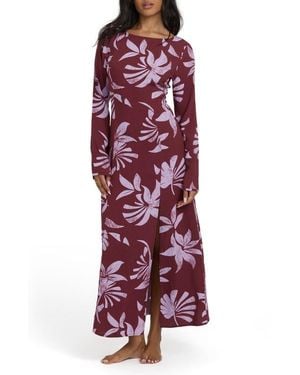 Billabong Romance You Long Sleeve Maxi Dress - Purple
