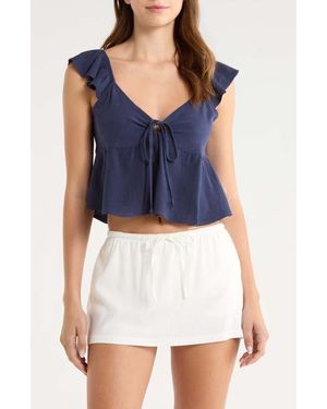 PacSun Keyhole Babydoll Tank - Blue