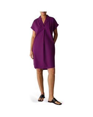 Eileen Fisher Stretch Poplin Shirtdress - Purple