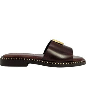 Madison Maison Leather Hammered Hardware Sandal - Brown