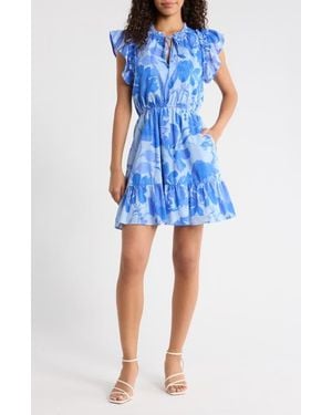 Sugarlips Veran Floral Minidress - Blue