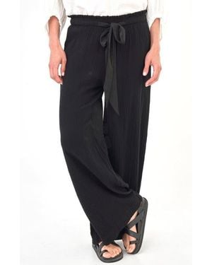 ocean + main Gauze Palazzo Pant - Black