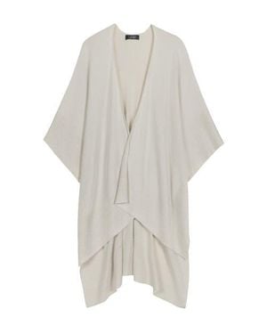 Ralph Lauren Shine Border Tissue Weight Ruana - White