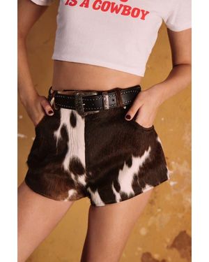 Nasty Gal Limited Cow Hide Leather Shorts - Black