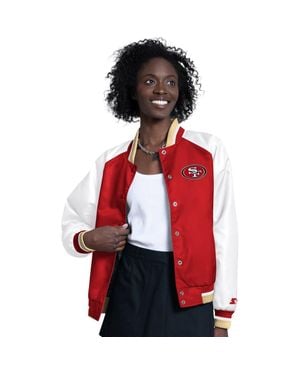 Starter San Francisco 49Ers Raglan Blitz Full-Snap Varsity Jacket - Red