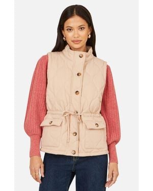 Yumi' Quilted Utility Gilet - Gray