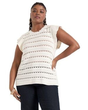June + Vie Ruffled Sleeve Top - Purple