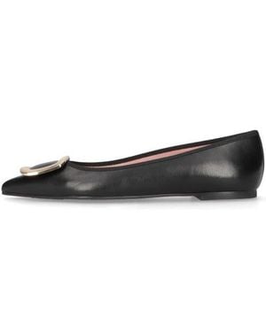 Pretty Ballerinas Pointed Toe Buckle Ballet Flat - Black