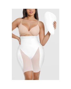 Shapellx Hip Enhancer Padded High Waist Body Shaper Shorts - White