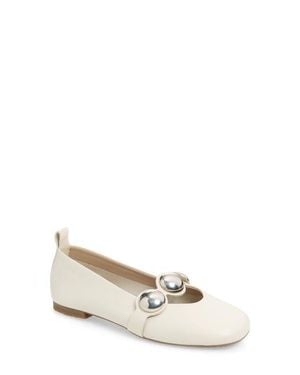 Wonders Stud Embellished Ballet Flat - White