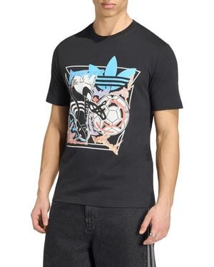 adidas Anime Soccer Cotton Graphic T-Shirt - Black