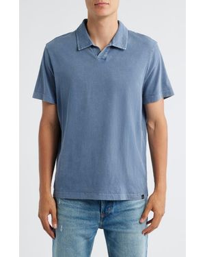 Threads For Thought Jared Mineral Wash Cotton Polo - Blue