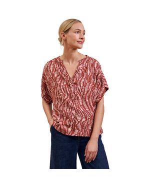 Celtic & Co. Printed Drop Shoulder Top - Red