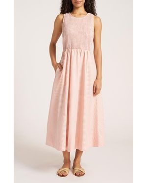 Matty M Verona Stripe Midi Dress - Pink