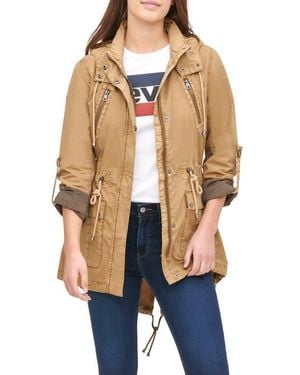 Levi's Parachute Hooded Cotton Utility Jacket - Blue