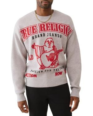 TRUE RELIGION Boxy Logo Sweater - Red