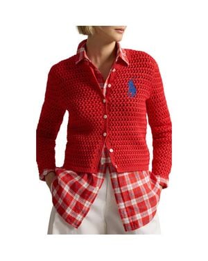 Polo Ralph Lauren Big Pony Cotton Cardigan - Red