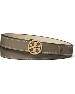 Tory Burch 1-Inch Miller Reversible Leather Belt - Natural