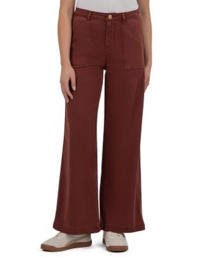 Kut From The Kloth Meg Patch Pocket High Waist Wide Leg Pants - Red