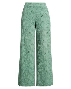 DELUC Colosseum Cotton Eyelet Pants - Green